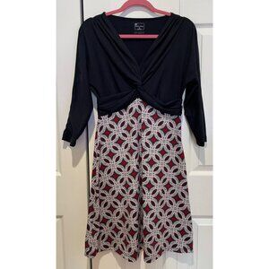 Title Nine Womens Stretch Twist Front Midi Dress Size M Whimsigoth Dark Romantic